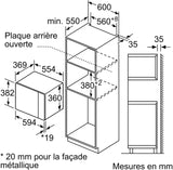 Micro-ondes encastrable - BOSCH Série 6 - BFL554MS0 - Noir / Inox - 59,4 x 38,8 x 38,3 cm