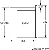 Micro-ondes encastrable - BOSCH Série 6 - BFL554MS0 - Noir / Inox - 59,4 x 38,8 x 38,3 cm
