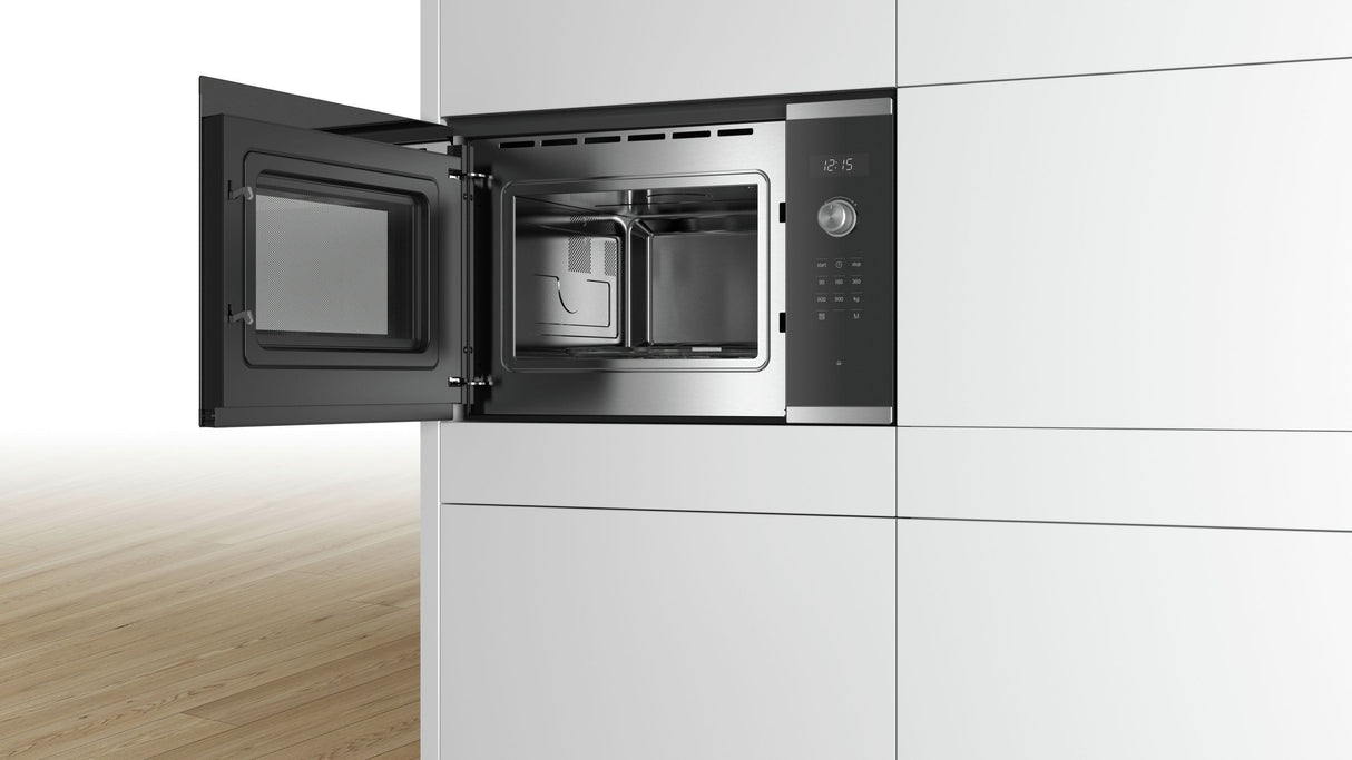 Micro-ondes encastrable - BOSCH Série 6 - BFL554MS0 - Noir / Inox - 59,4 x 38,8 x 38,3 cm