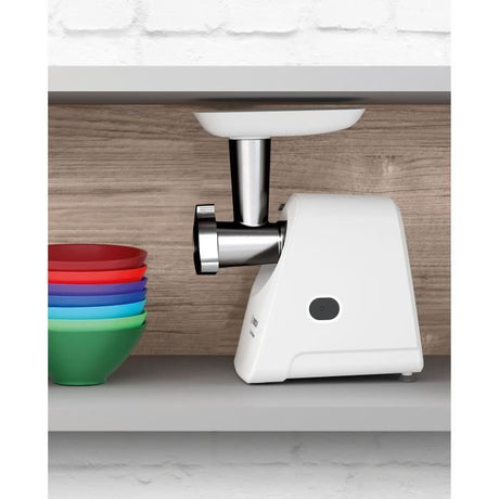 Hachoir a viande - BOSCH - MFW2514W SmartPower - Blanc - moteur bloqué 1500 W - 1,7 kg/mn - 2 grilles de hachoir - râpeur/éminceur
