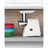 Hachoir a viande - BOSCH - MFW2514W SmartPower - Blanc - moteur bloqué 1500 W - 1,7 kg/mn - 2 grilles de hachoir - râpeur/éminceur