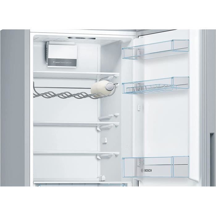 BOSCH KGV36VLEAS - RÈfrigÈrateur congÈlateur bas-307 L (213+94 L)-Froid brassÈ - L 60 x H 186 cm - Inox