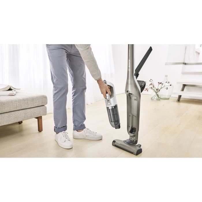 BOSCH BBH3ALL23 Aspirateur balai sans fil 2en1 et multifonction Flexxo - 2 vitesses - 23V - 50 mn d'autonomie - Champagne mÈtallisÈ