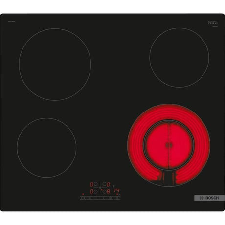 Table vitro 60cm BOSCH - PKF611BB8E - Commande a l'avant - Sans cadre - Zone double - Noir