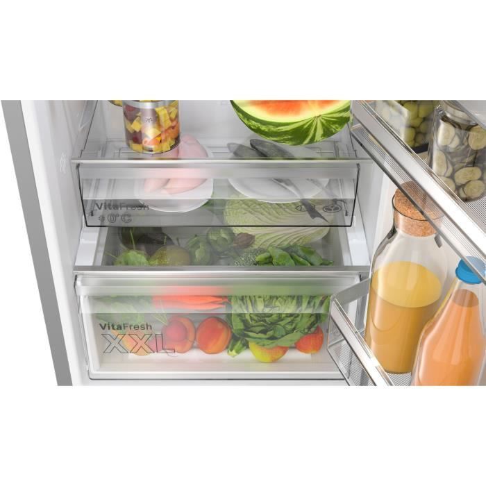 Réfrigérateur combiné BOSCH KGN367ICT SER4 - Classe C - Capacité 321L - H186 x L60 x P66,50 cm - Inox