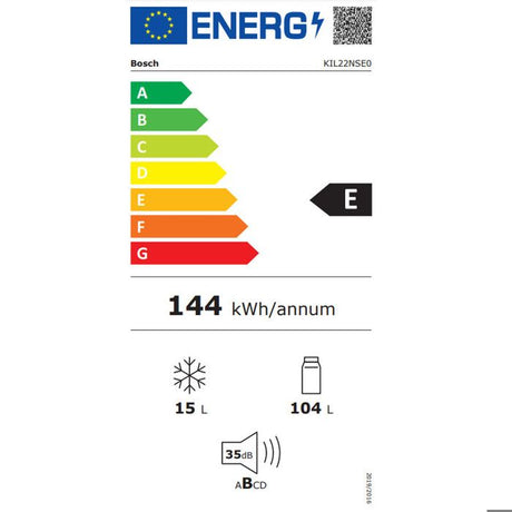 Bosch Réfrigérateur 1 porte intégrable a glissieres 119l - KIL22NSE0