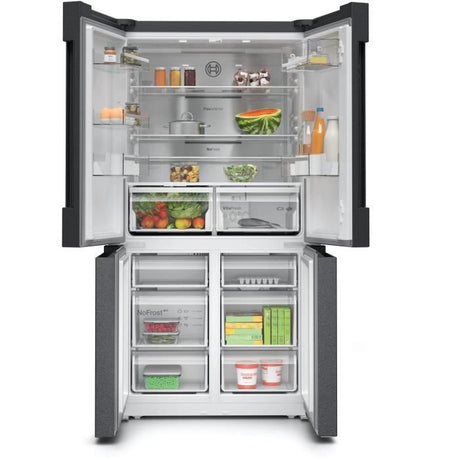 Réfrigérateur combiné - BOSCH SER4 - KFN96AXEA - Multi-portes - Classe E - 605 L - 183 x 90,5 x 73,1 cm - Acier brossé