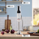 Mixeur plongeant - BOSCH - MSM4W221 - 600 W - 4 lames aiguiseés - Bol mélangeur - Mini hachoir - Fouet - Engrenage céramique