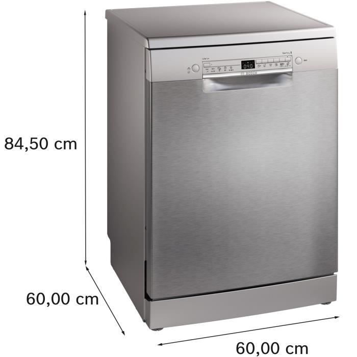 Lave-vaisselle pose libre BOSCH SMS2HVI02E SER2 - 14 couverts - Induction - L60cm - 46 dB - tiroir a couverts - Acier brossé