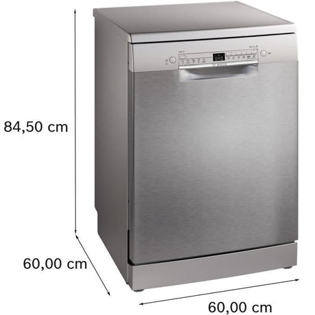 Lave-vaisselle pose libre BOSCH SMS2HVI02E SER2 - 14 couverts - Induction - L60cm - 46 dB - tiroir a couverts - Acier brossé