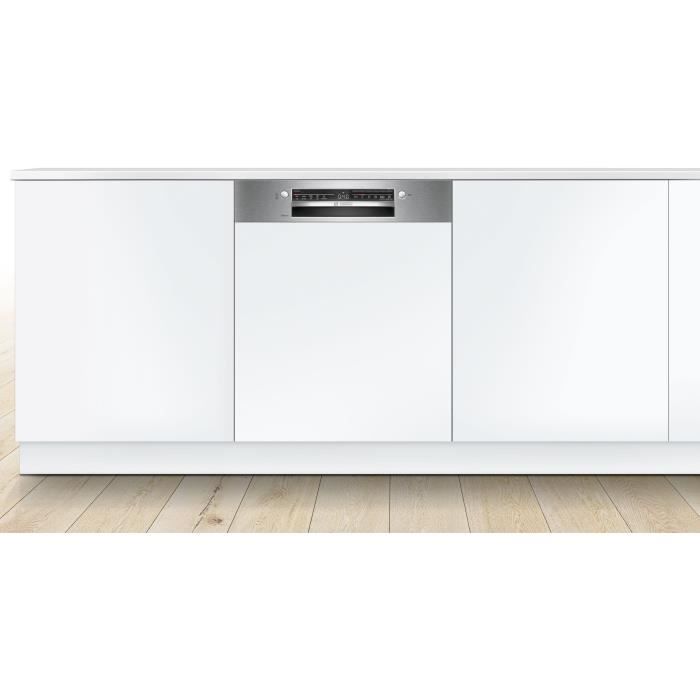 Lave-vaisselle semi-encastrable BOSCH SMI2HTS02E SER2 - 13 couverts - Induction - L60cm - 46 dB - Acier Brossé