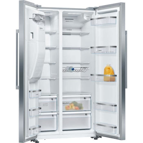 Réfrigérateur américain - BOSCH SER6 - KAD93AIDP - Machine a glaçons - Classe D - 562 L - 178,7 x 90,8 x 70,7 cm - Acier brossé