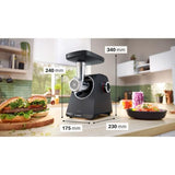 Hachoir a viande Série 4 - BOSCH - MFWS430B - 3 grilles de hachoir - Marche arriere - Noir