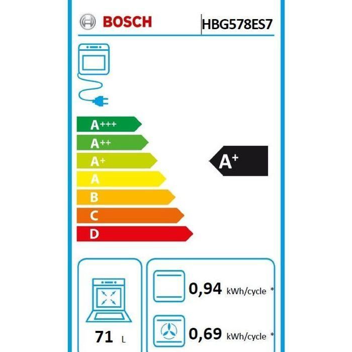 Four encastrable - Pyrolyse - BOSCH Série 6 - HBG578ES7 - Inox - 59,4 x 54,8 x 59,5 cm