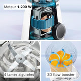 Blender VitaPower - BOSCH - MMB6141W - 1200 W - 30000 trs/min - 2 vitesses + turbo - Bol 2 L - 4 lames amovibles - Blanc