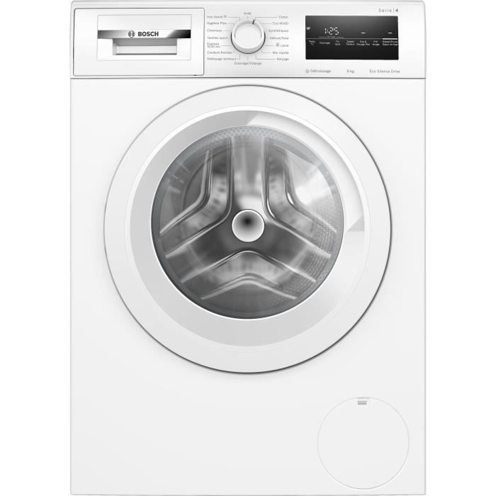 Lave-linge hublot BOSCH WAN28209FR SER4 - 9 kg - Induction - L60cm - Classe A - 1400 trs/min - Vapeur - Blanc