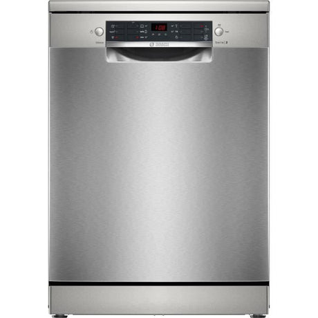 Lave-vaisselle pose libre BOSCH SMS26AI01F SER2 - 12 couverts - Induction - L60cm - 48 dB - Acier brossé anti-traces