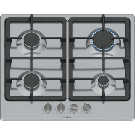 Table de cuisson a gaz - BOSCH Série 4 - 4 foyers - 52 x 58,2 x 4,5 cm - PGP6B5K90 - Inox