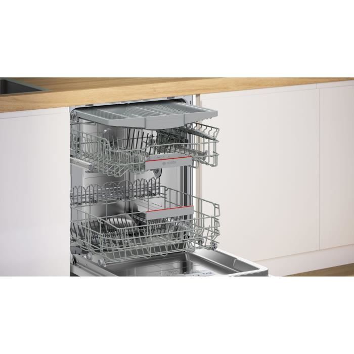 Lave-vaisselle semi-encastrable BOSCH SMI6ZCS10E SER6 - 14 couverts - Induction - L60cm - 40 dB - Classe B - tiroir - Acier Brossé