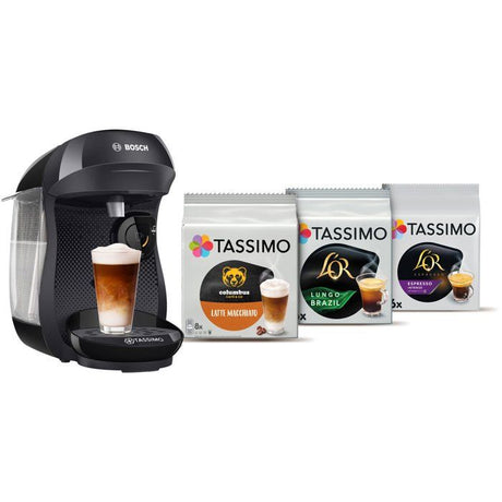 Machine a café Tassimo Happy noir + 3 packs de T- Discs - BOSCH - TAS102EC3