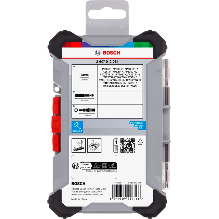 Coffret d'embouts de vissage BOSCH PROFESSIONAL - Extra Hard - Présentoir 6x50 pcs - 25mm
