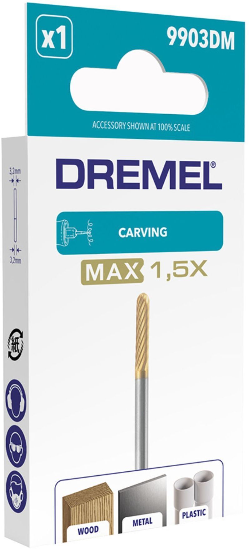 Fraise a graver - DREMEL - Max 9903 - Carbure de tungstene - Ø3,2mm - Longévité maximale