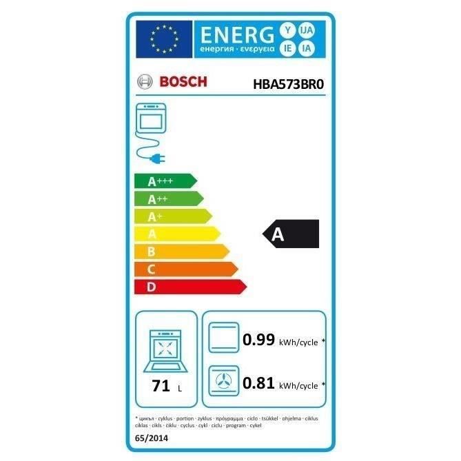 Four Pyrolyse - BOSCH HBA573BR0 - Acier inoxydable - 71L - Air pulsÈ 3D+ - AutoPilot10