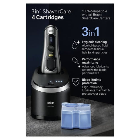 Cartouche de nettoyage - BRAUN - CCR4 Recharges clean & renew - Pour station SmartCare - Pack de 4
