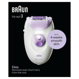 Épilateur électrique filaire - BRAUN - SILK EPIL 3-000 - 2 vitesses - Violet