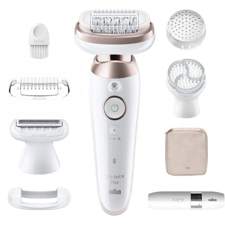 Épilateur électrique - BRAUN - SILK EPIL 9 Flex - 2 vitesses - Sans fil - 50 min