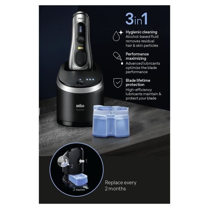 Cartouche de nettoyage - BRAUN - CCR2 Recharges clean & renew - Pour station SmartCare - Pack de 2