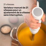 Mixeur plongeant - BRAUN - MultiQuick 5 - 1000 W - 21 vitesses - Gobelet 600 ml - Mini hachoir - Fouet - Blanc