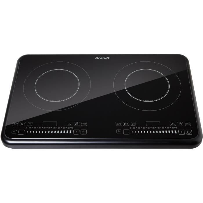BRANDT TI2FSOFT Table de cuisson posable 2 foyers a induction Noir