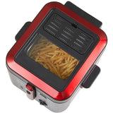 Friteuse électrique - BRANDT - FRI25R - Cuve fixe - 2,5 L d'huile + 1kg de frites - Hublot de contrôle - Rouge / Noir
