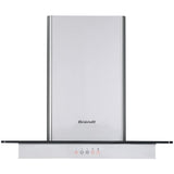 Hotte décorative murale BRANDT BHB1644IX - 60cm - Evacuation & recyclage - Inox + Verre - 552 m3/h