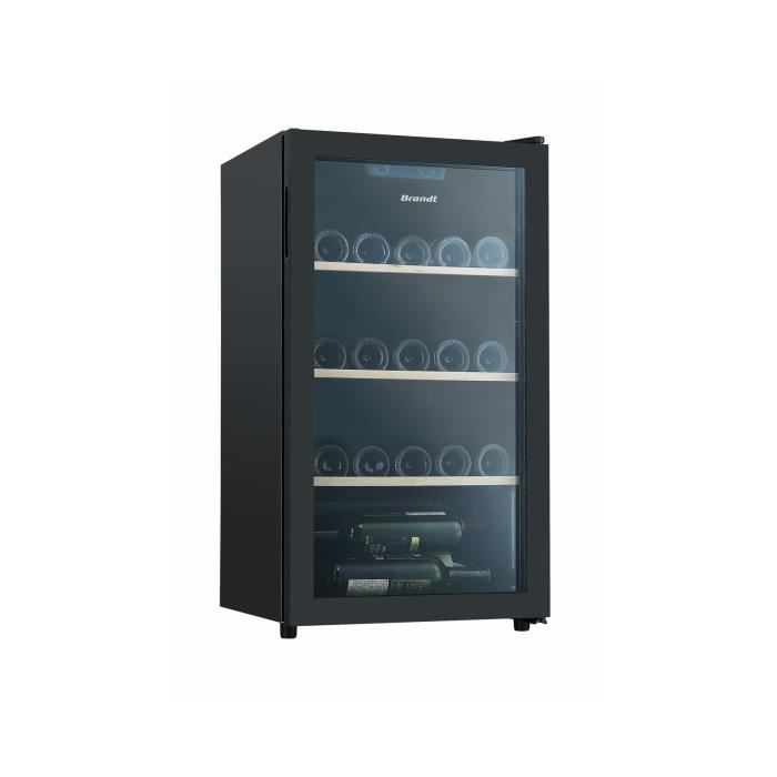 BRANDT BFW31FB WINE CELLAR - 31 BOTTLES - FREESTANDING - 85 LITERS - H87 x W48 x D43 - BLACK