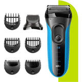 Rasoir Èlectrique barbe homme - BRAUN - Series 3 Shave & Style 3010BT - Technologie Wet & Dry - Noir / Bleu