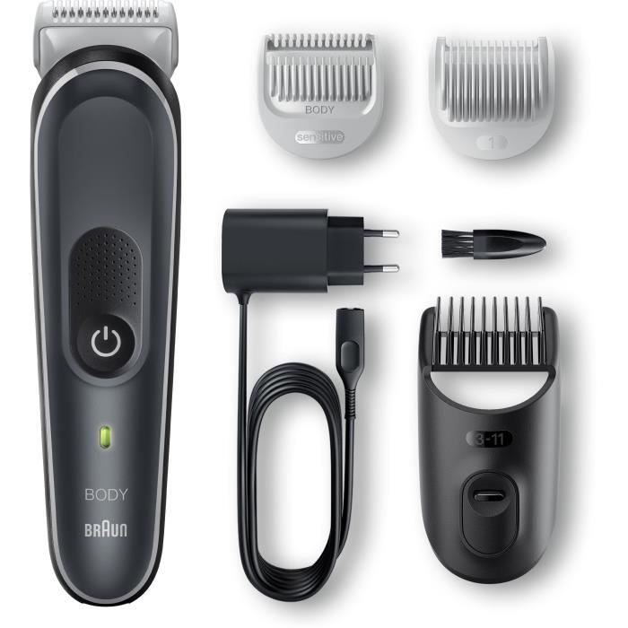 Braun Body Groomer 5 BG5340 Body Groomer, with Sensitive Area Comb, Grey/White