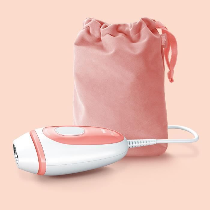 Braun Silk∑expert Mini PL1014, …pilateur a Lumiere PulsÈe, …pilation Semi-DÈfinitive, Blanc/Rose, Avec Pochette De Voyage