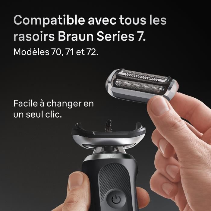 Tete de rasoir BRAUN Series 7 - 3 lames flexibles - Tete flexible a 360° - 100 % fabriqué en Allemagne