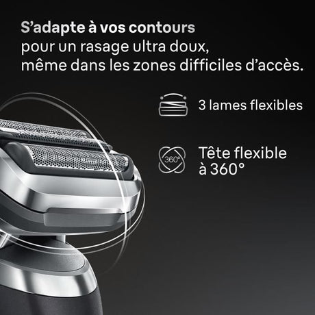 Tete de rasoir BRAUN Series 7 - 3 lames flexibles - Tete flexible a 360° - 100 % fabriqué en Allemagne