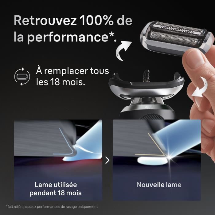 Tete de rasoir BRAUN Series 7 - 3 lames flexibles - Tete flexible a 360° - 100 % fabriqué en Allemagne