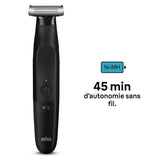 Tondeuse hybride BRAUN Series X XT3100 pour visage avec lame flexible 4D, étanche, 3 sabots - Homme