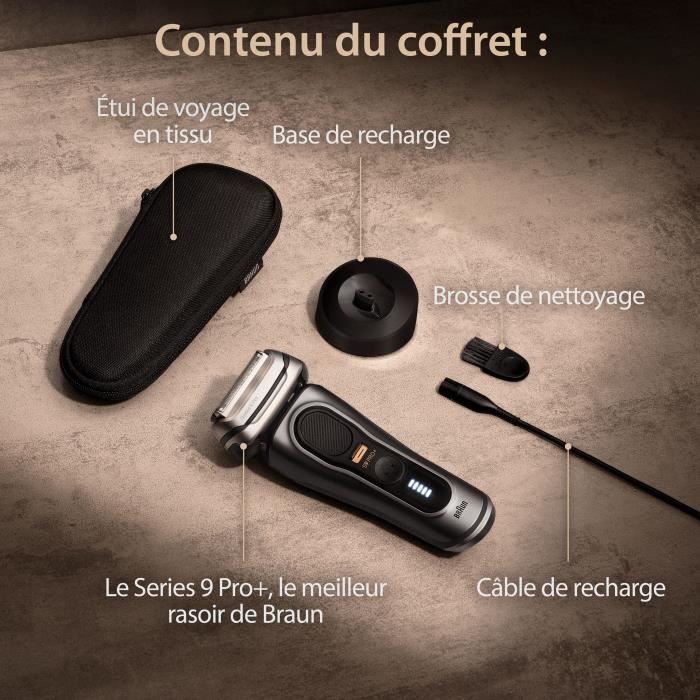 Rasoir Èlectrique BRAUN - SÈries 9 PRO+ 9515s - 5 …lÈments De Rasage, Tondeuse De PrÈcision IntÈgrÈe, Base De Recharge, …tanche