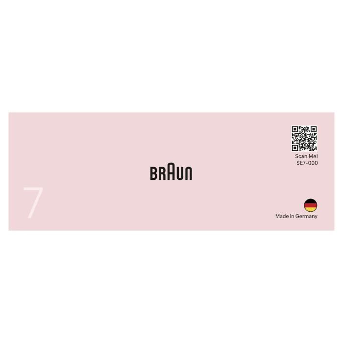 Épilateur électrique - BRAUN - SILK EPIL 7 SE 7-000 - 2 vitesses - Sans fil - 40 min - Blanc / Rose