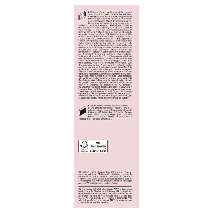 Épilateur électrique - BRAUN - SILK EPIL 7 SE 7-000 - 2 vitesses - Sans fil - 40 min - Blanc / Rose