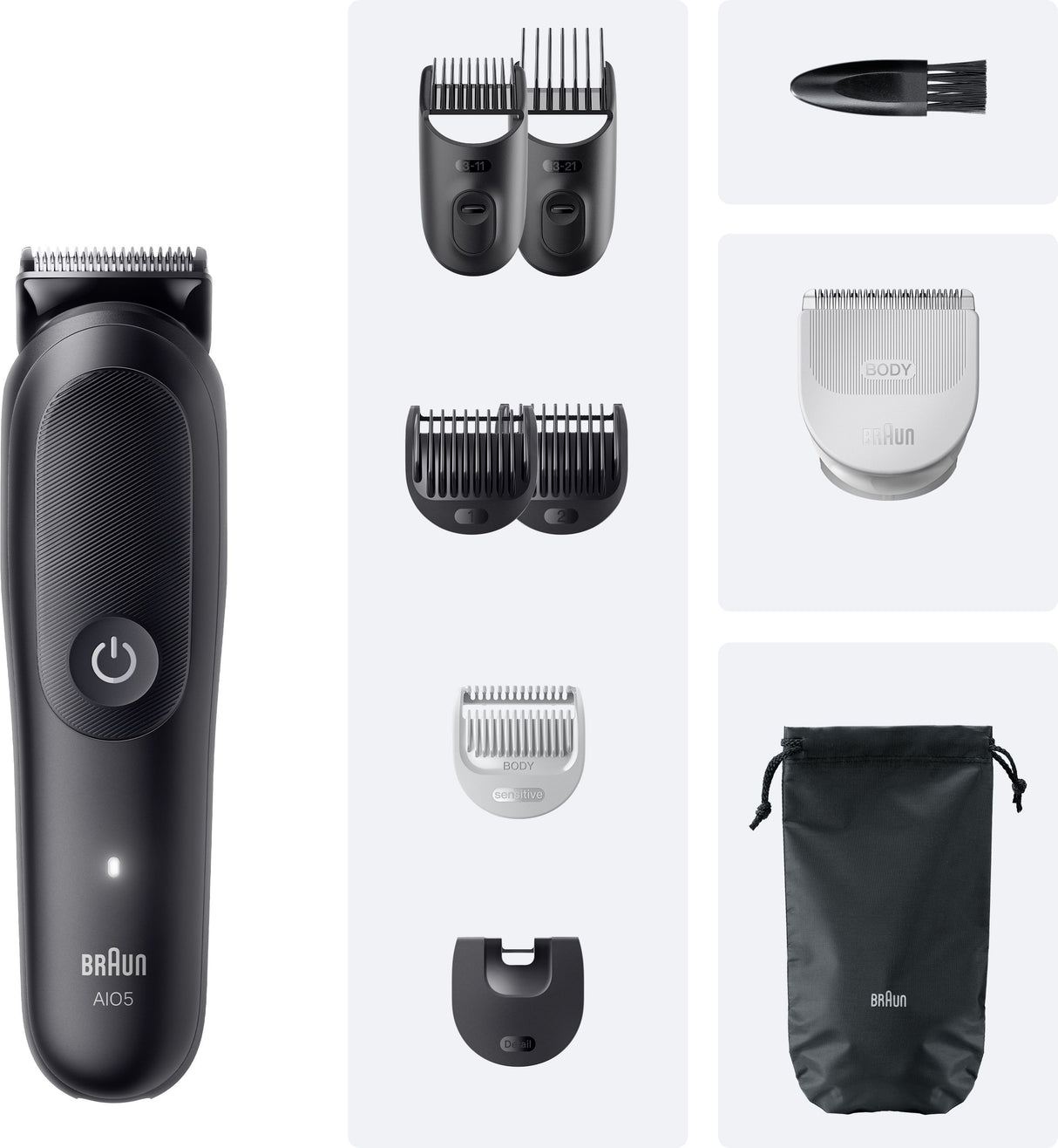 Tondeuse cheveux et barbe - Série 5-  BRAUN - AIO5540 - 120 min - 14 réglages - Noir
