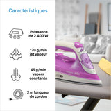 Fer vapeur - BRAUN - FI3124PU Freestyle 3 - Puissance 2400 W - Semelle SuperCéramic - Réservoir d'eau 270 ml - Auto-nettoyant