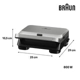 Grill - BRAUN - Sandwich Maker 5 SM5005 - 800 W - Inox / Noir