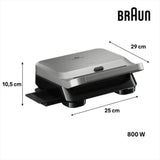 Grill - BRAUN - Sandwich Maker 5 SM5006 - 800 W - Inox / Noir